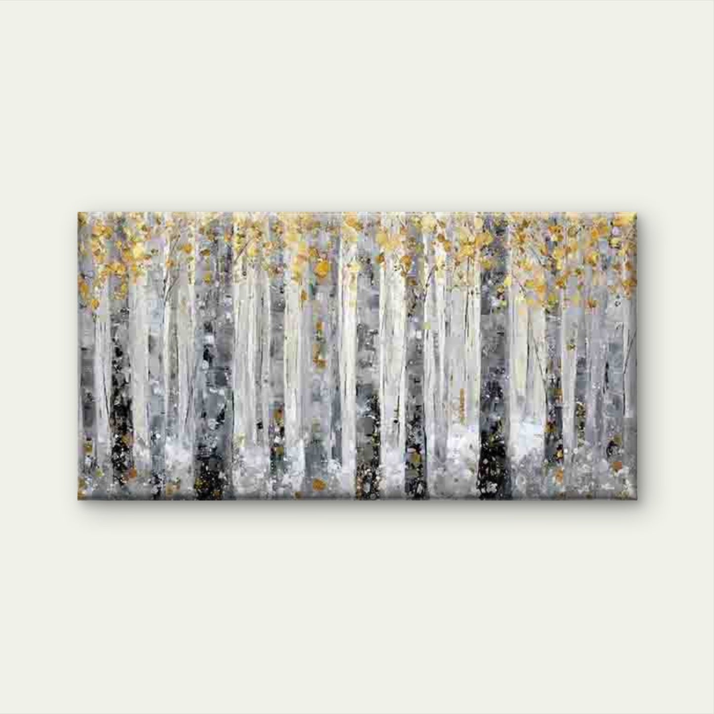 Abstract Winter Forest Wall Art Canvas Office Home Room Framed 120x60cm - Bella Home Decor