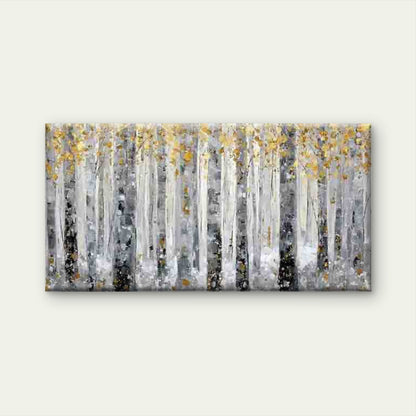 Abstract Winter Forest Wall Art Canvas Office Home Room Framed 120x60cm - Bella Home Decor