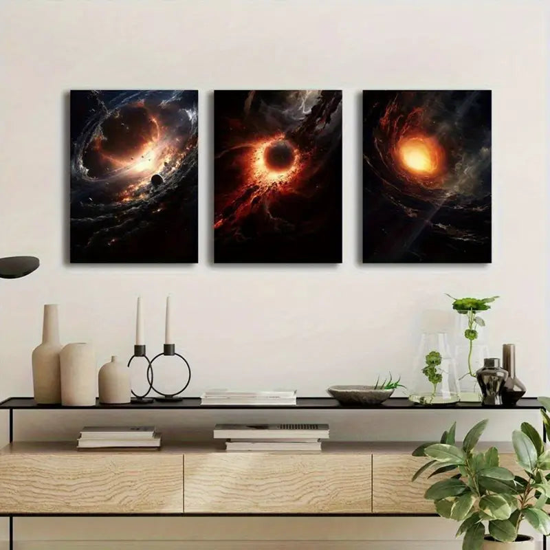 3pcs Galaxy Spiral Nebula Metal Print Ready to Hang Art - Bella Home Decor