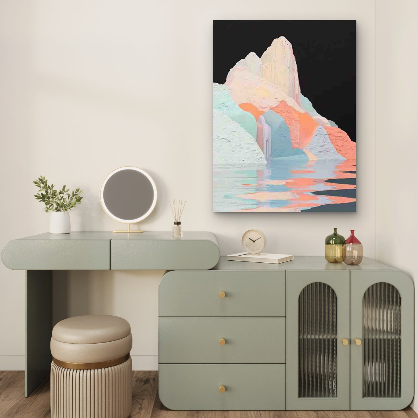 Vibrant Colorful Paint Drip Mountain 60x90cm Metal Print Ready to Hang - Bella Home Decor