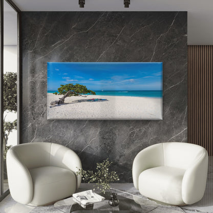 Beach Sea With Towels Laid Out Wall Art Canvas Office Home Room Framed 120x60cm