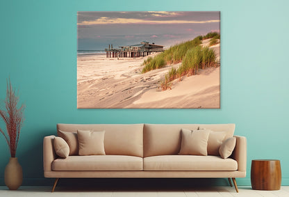 Sunset Over Dunes, Ameland Island Wall Art Decor 100% Australian Made