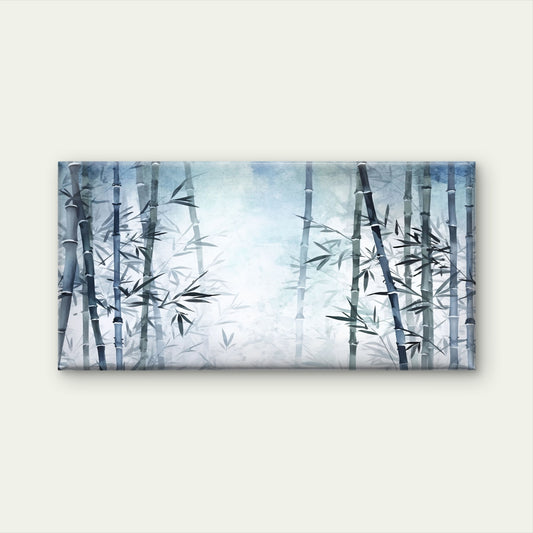 Blue Bamboo Forest Watercolor Paint Wall Art Canvas Office Home Framed 120x60cm