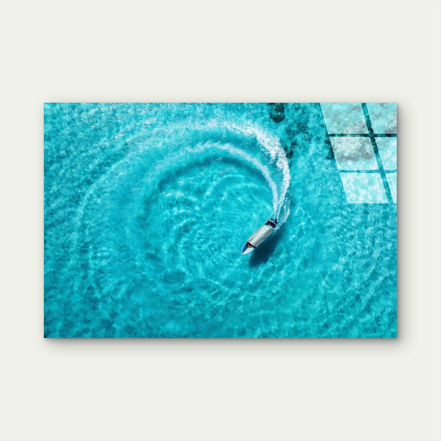Tropical Sea Water Ripp Tempered Glass Printing Wall Art Australian Made Quality