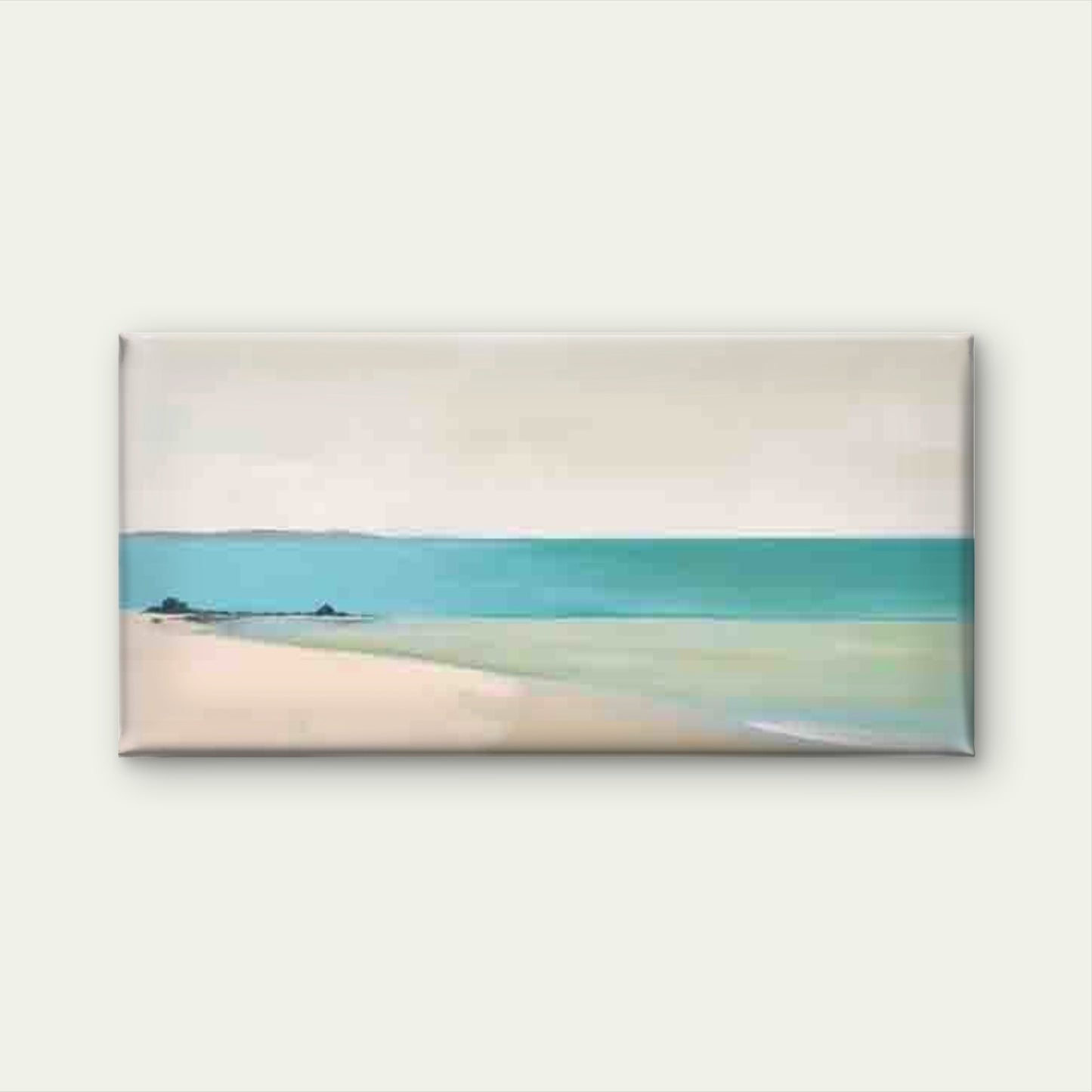 Coastal Beach Painting Wall Art Canvas Office Home Room Framed 120x60cm