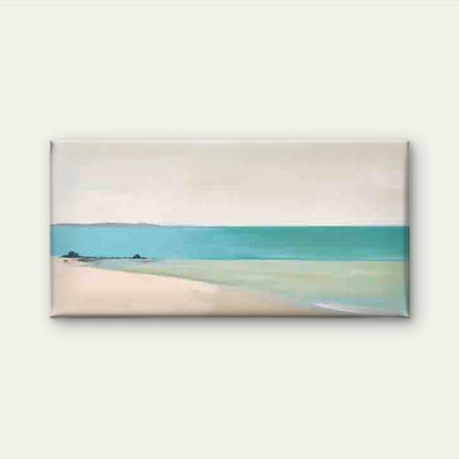 Coastal Beach Painting Wall Art Canvas Office Home Room Framed 120x60cm