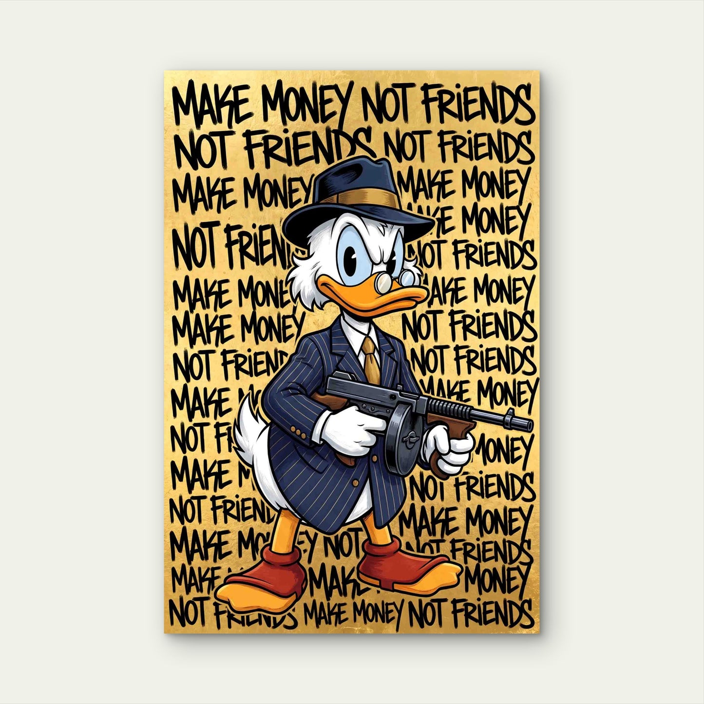 Money Motivation Gangster Street Art Graffiti 60x90cm Metal Print Ready to Hang