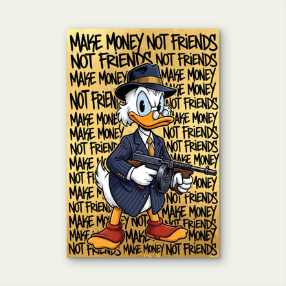Money Motivation Gangster Street Art Graffiti 60x90cm Metal Print Ready to Hang
