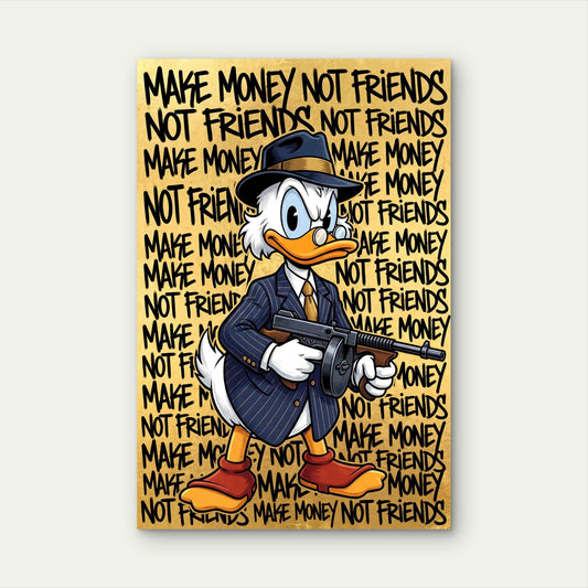 Money Motivation Gangster Street Art Graffiti 60x90cm Metal Print Ready to Hang