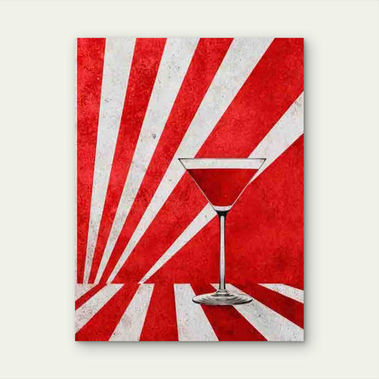 Modern Abstract Martini Art 60x90cm Metal Print Ready to Hang