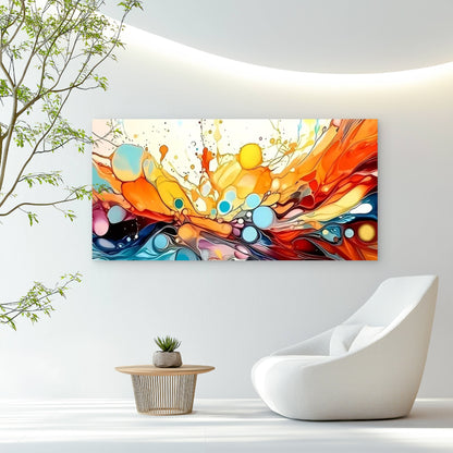 Vibrant Cosmic Color Splash Wall Art Canvas Office Home Room Framed 120x60cm