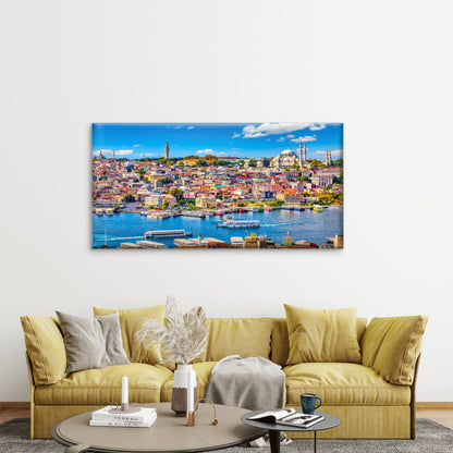 Skyline Of Istanbul Wall Art Canvas Office Home Room Framed 120x60cm - Bella Home Decor