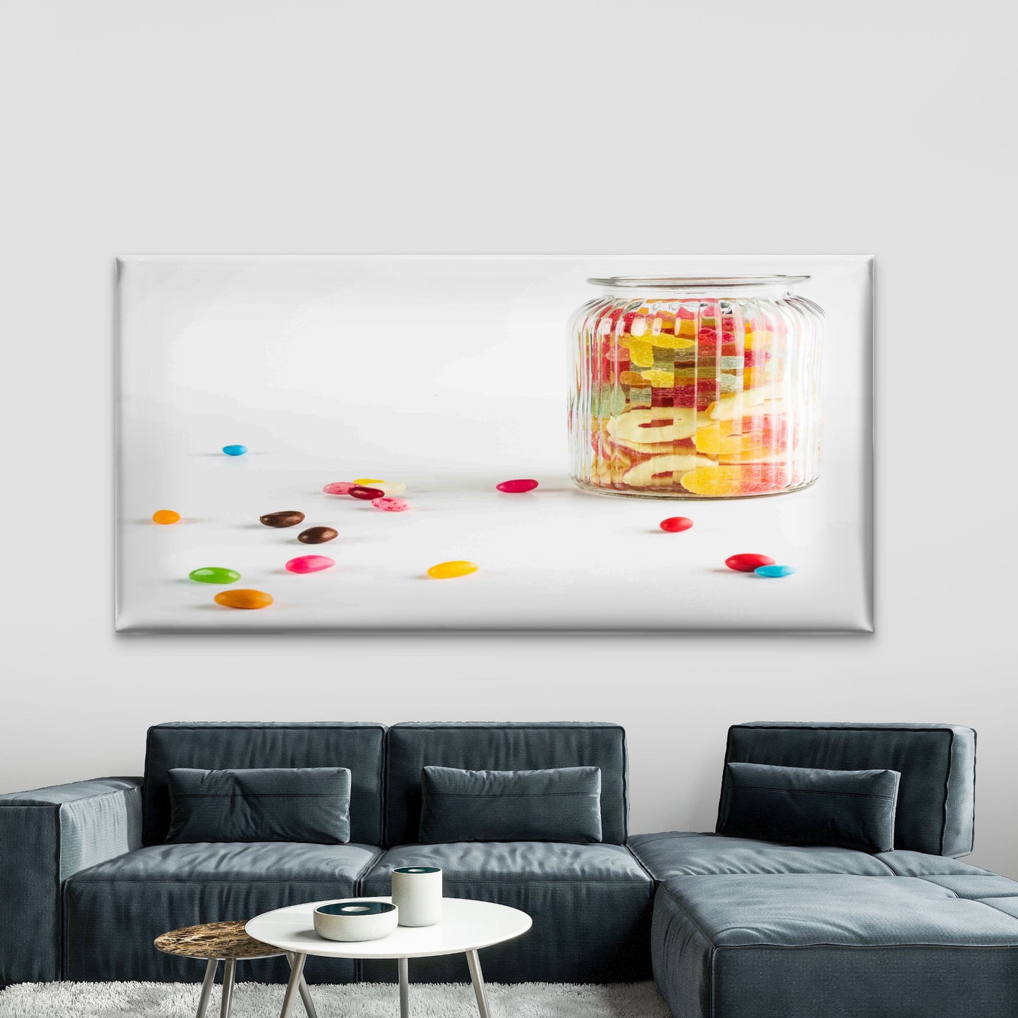 Vintage Glass Jar With Candies Wall Art Canvas Office Home Room Framed 120x60cm
