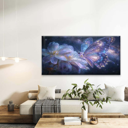 Dreamy Galaxy Butterfly & FlowerWall Art Canvas Office Home Room Framed 120x60cm