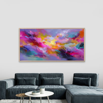 Vibrant Cloud Formations Wall Art Canvas Office Home Room Framed 120x60cm