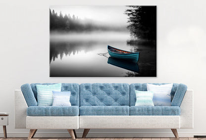 Boat in a Pristine Lake Stunning 90x60cm Print 100% Australian Made