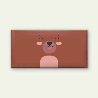 Minimalist Brown Bear Face Wall Art Canvas Office Home Room Framed 120x60cm