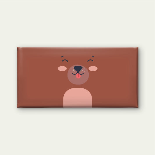 Minimalist Brown Bear Face Wall Art Canvas Office Home Room Framed 120x60cm