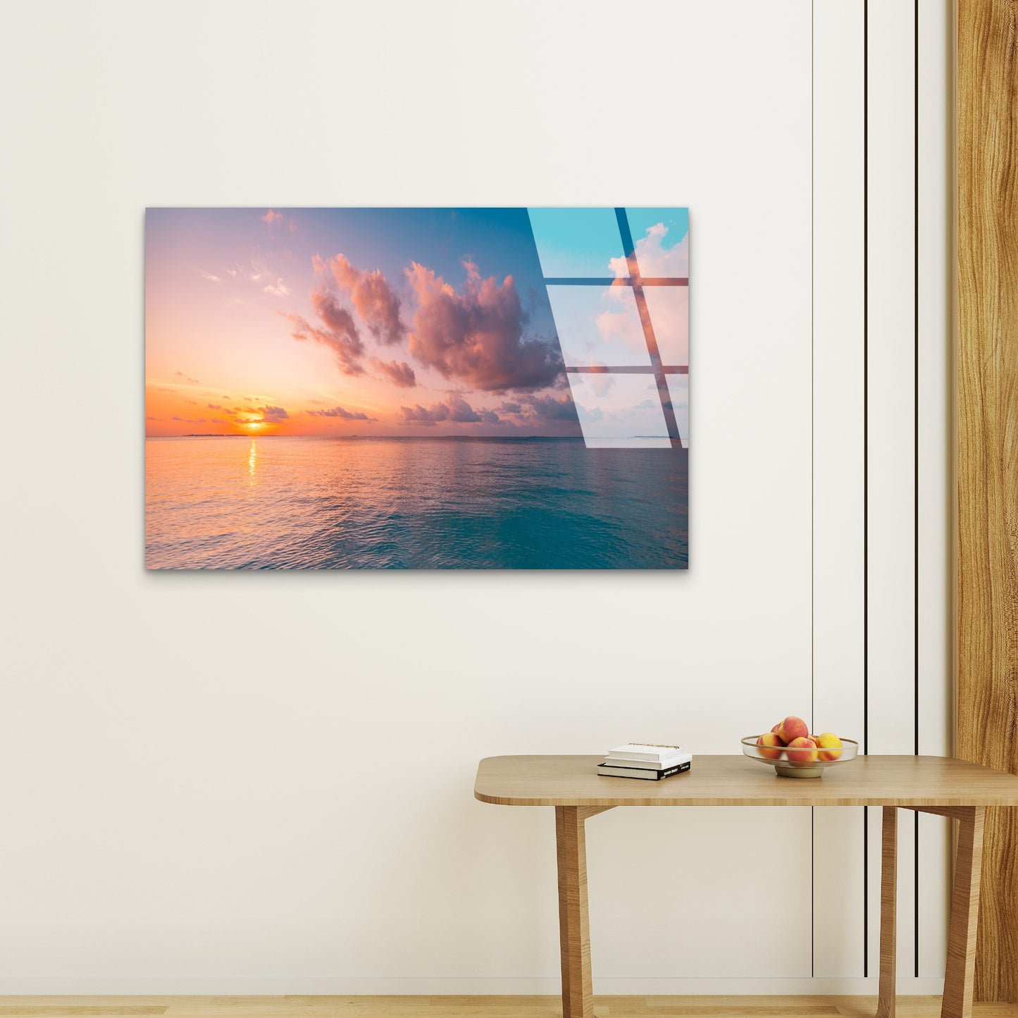 Maldives Tropical Ocean Sunset Beach  Acrylic Glass Printing Wall Art Australian Made Quality