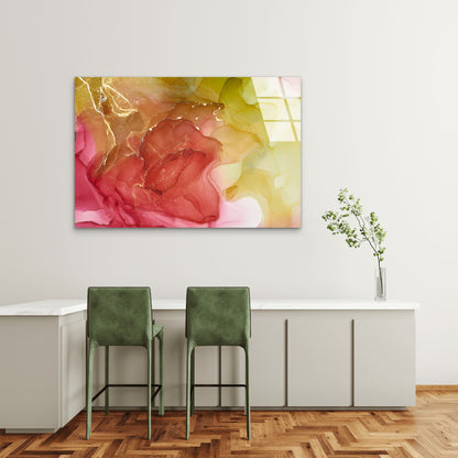Abstract Alcohol Ink Tempered Glass Printing Wall Art Australian Made Quality