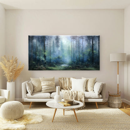 Misty Forest Landscape Wall Art Canvas Office Home Room Framed 120x60cm
