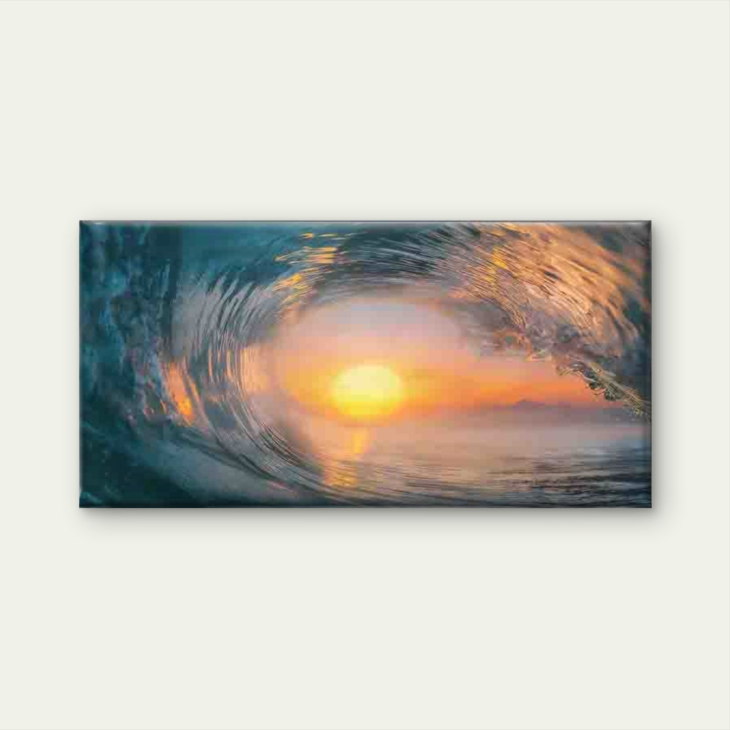Ocean Wave Sunset View Images Wall Art Canvas Office Home Room Framed 120x60cm - Bella Home Decor