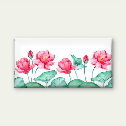 Serene Watercolor Lotus Blooms Wall Art Canvas Office Home Room Framed 120x60cm
