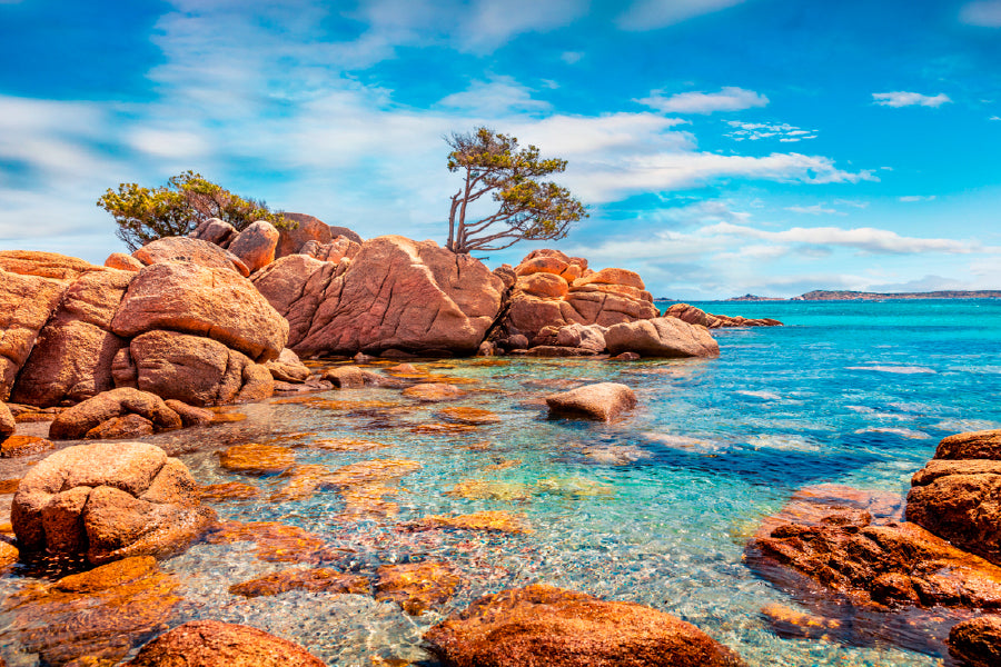 Beach With Sand & Granite Rocks Print 100% Australian Made