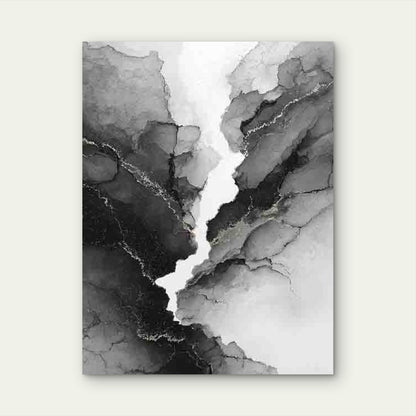 Black And White Marble 60x90cm Metal Print Ready to Hang