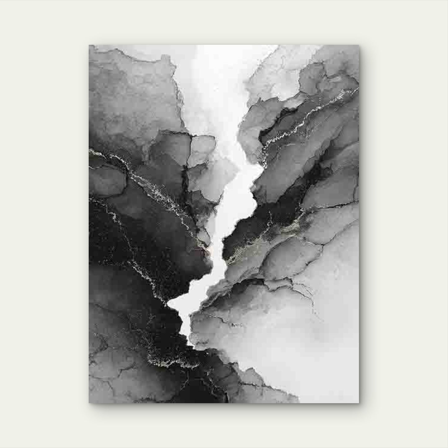 Black And White Marble Metal Print Ready to Hang