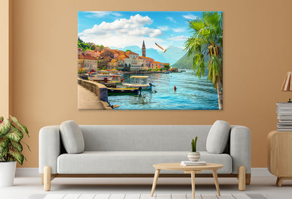 Historic City of Perast at Kotor  Wall Art Decor 100% Australian Made