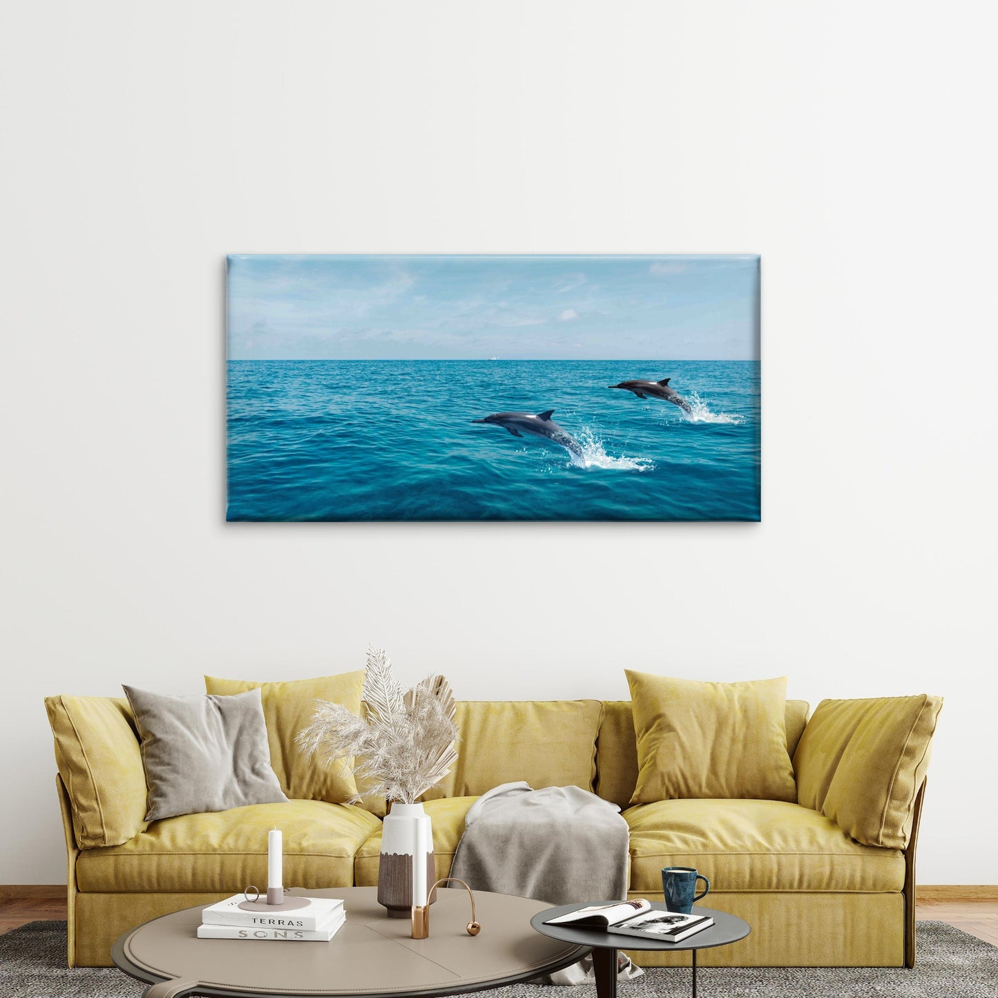 Playful Symphony Of Wildlife Wall Art Canvas Office Home Room Framed 120x60cm