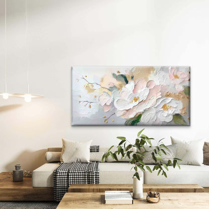 Modern Abstract White & Beige Wall Art Canvas Office Home Room Framed 120x60cm - Bella Home Decor