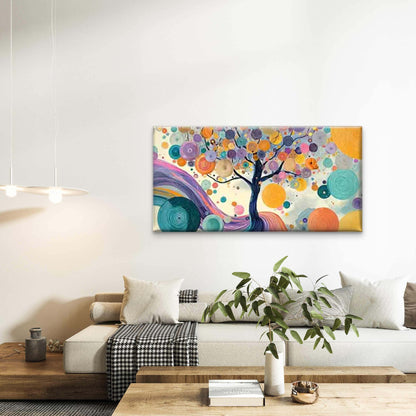Abstract Colorful Tree Whirlpoo Wall Art Canvas Office Home Room Framed 120x60cm - Bella Home Decor