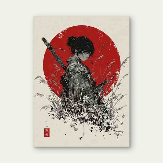 Manga-Style Japanese Artwork 60x90cm Metal Print Ready to Hang