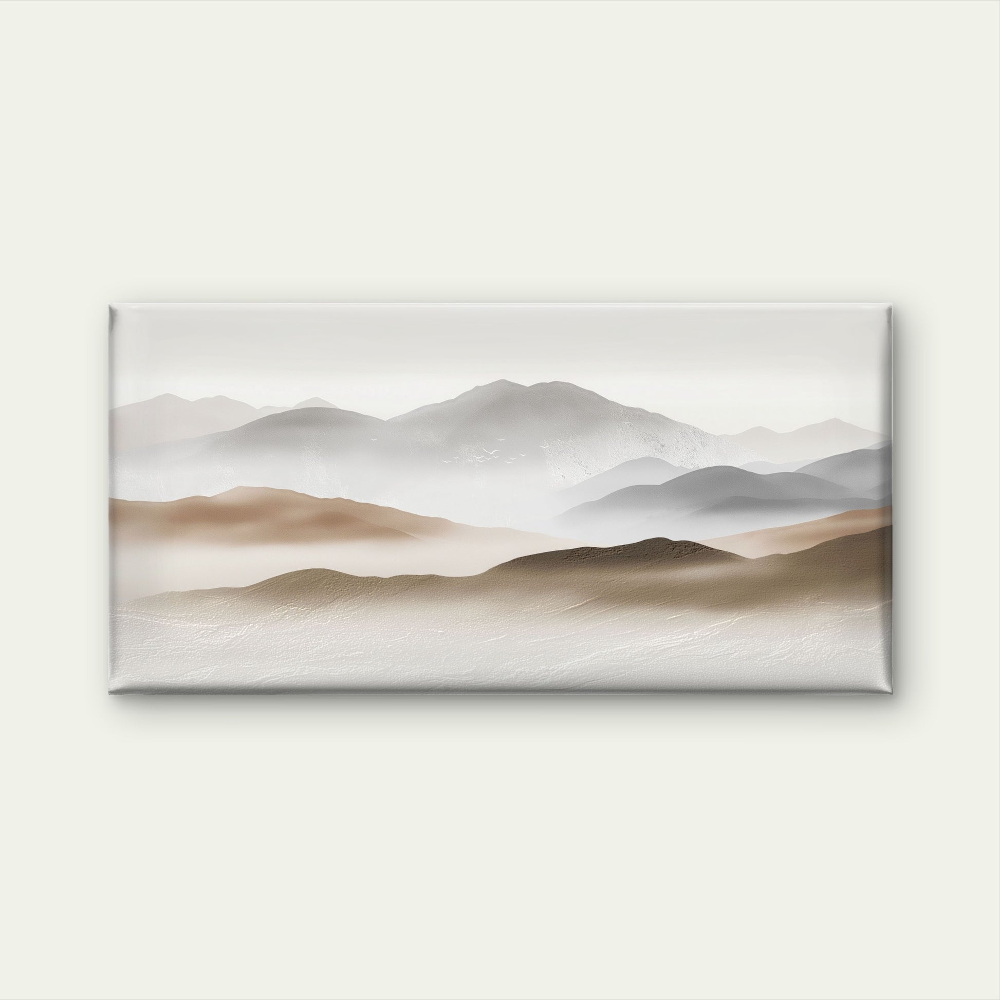 Abstract Foggy Misty Mountain Ridge Wall Art Canvas Office Home Framed 120x60cm
