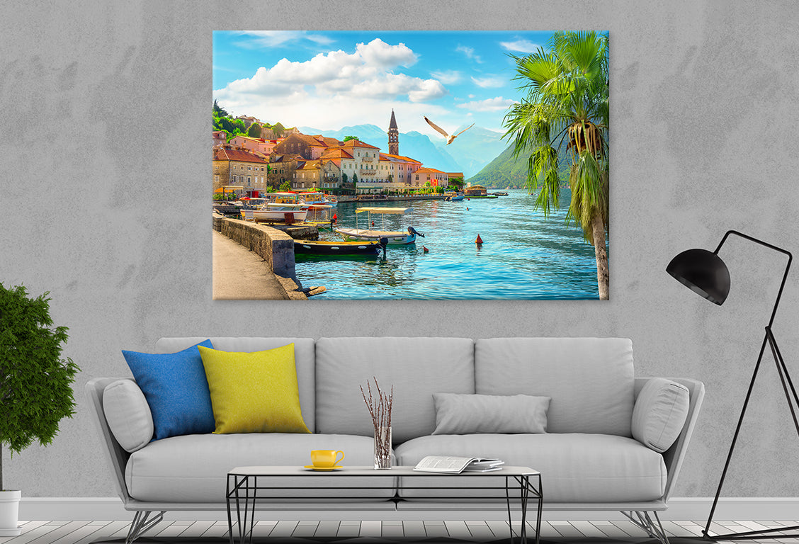 Historic City of Perast at Kotor  Wall Art Decor 100% Australian Made