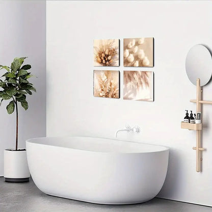 4pcs Rustic farmhouse  Classic Retro Wall Art Canvas Framed