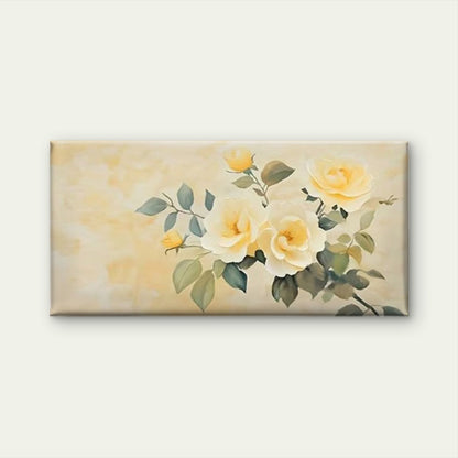Abstract Yellow Rose Wall Art Canvas Office Home Room Framed 120x60cm