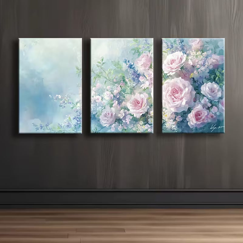 3pcs Elegant Bouquet Design Wall Art Set Canvas Framed 40x60cm - High Quality Print 100% Australian Made Wall Canvas Ready to Hang