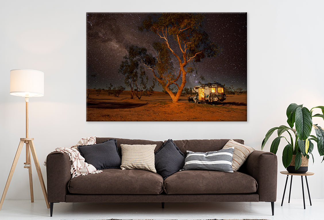 Strzelecki Desert Night Camping  Wall Art Decor 100% Australian Made