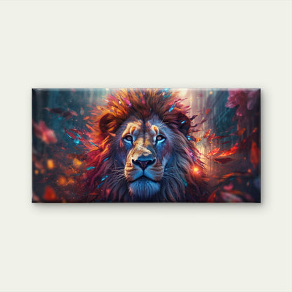 Majestic Lion In Forest Wall Art Canvas Office Home Room Framed 120x60cm