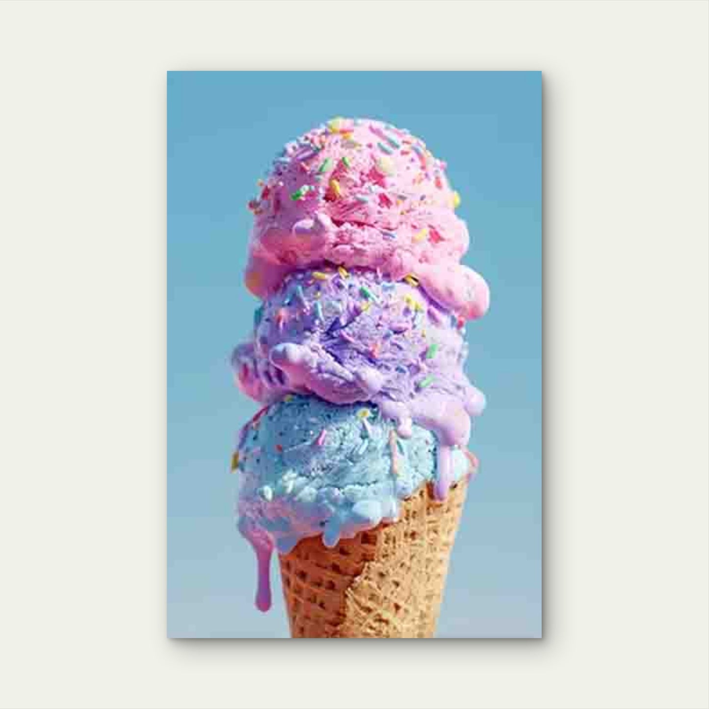 Colorful Melting Ice Cream Metal Print Ready to Hang - Bella Home Decor