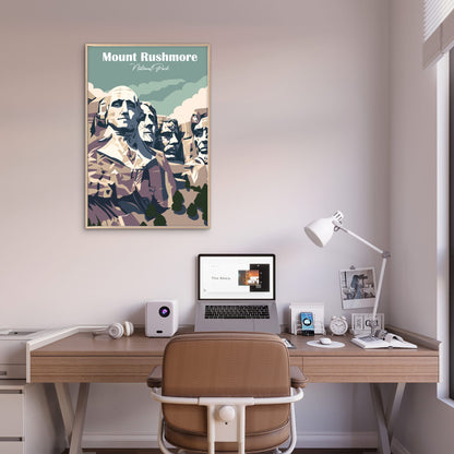 Mount Rushmore National Park USA Travel Poster Print Wall Art