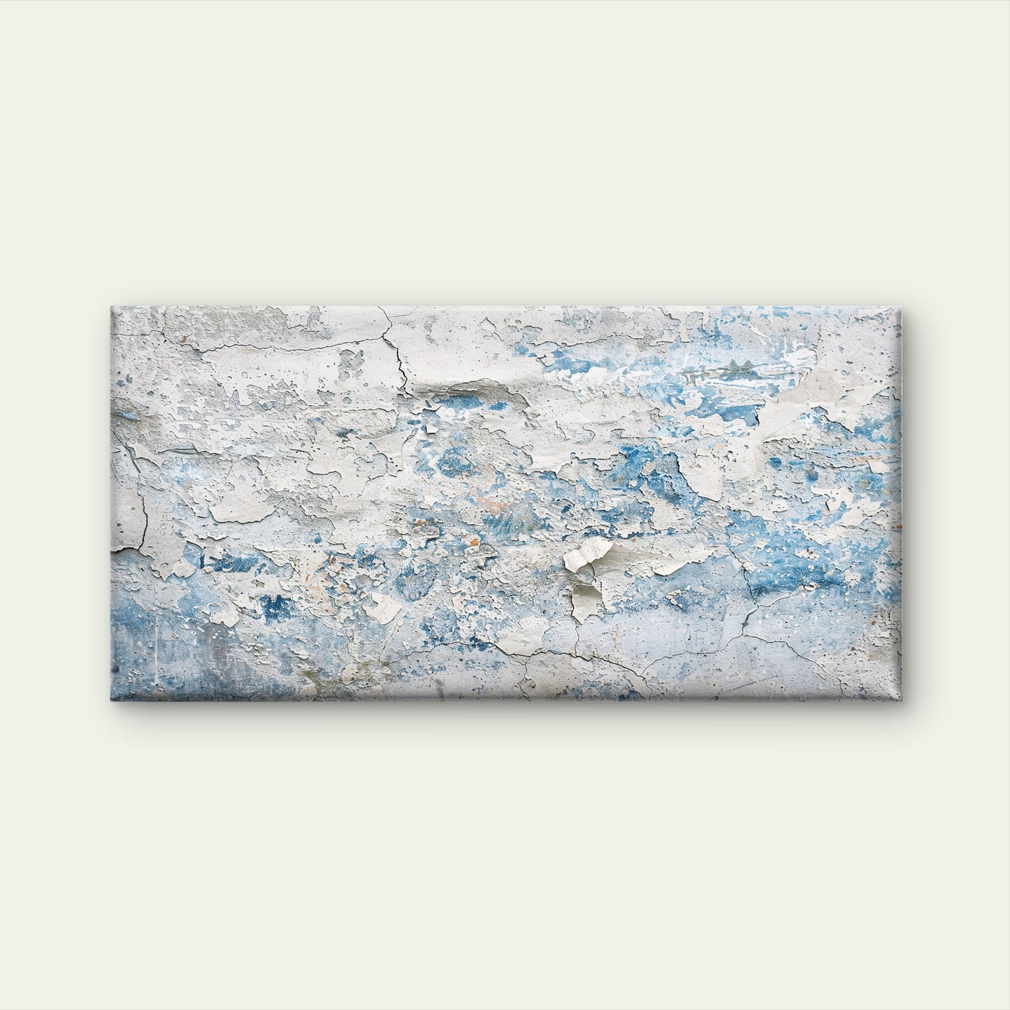 Rustic Peeling Blue Paint Wall Art Canvas Office Home Room Framed 120x60cm