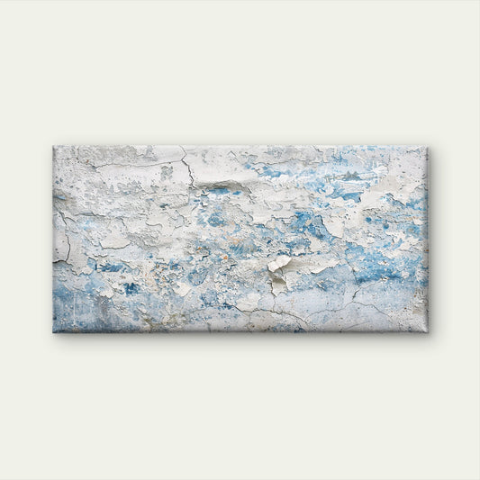 Rustic Peeling Blue Paint Wall Art Canvas Office Home Room Framed 120x60cm