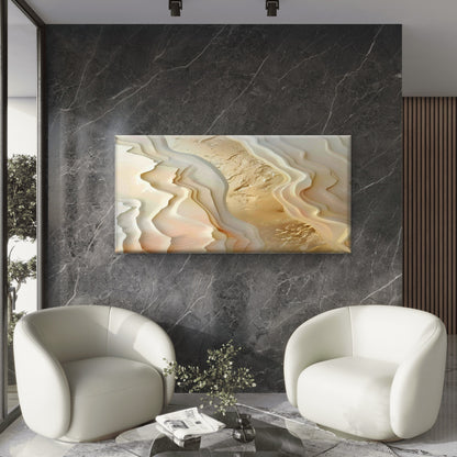Modern Beige Abstract Dunes Wall Art Canvas Office Home Room Framed 120x60cm