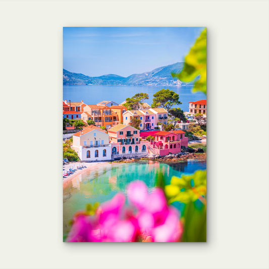 Assos Kefalonia Greece Colorful Sea View 40x60cm Metal Print Ready to Hang