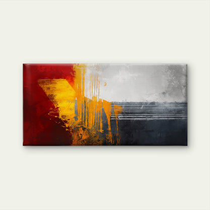 Abstract Red Yellow Gold Textured Wall Art Canvas Office Home Framed 120x60cm
