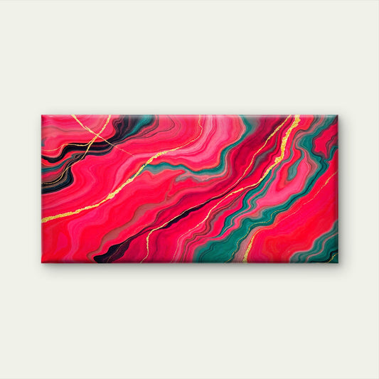 Crimson Tide Agate Abstract Wall Art Canvas Office Home Room Framed 120x60cm